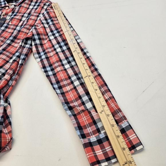 Jack Wills Plain Poplin Red White Shirt Long Sleeve Size Medium Brand NWT - Picture 9 of 10